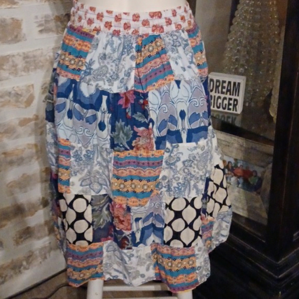 Shoreline Multicolor Patchwork Skirt - image 3